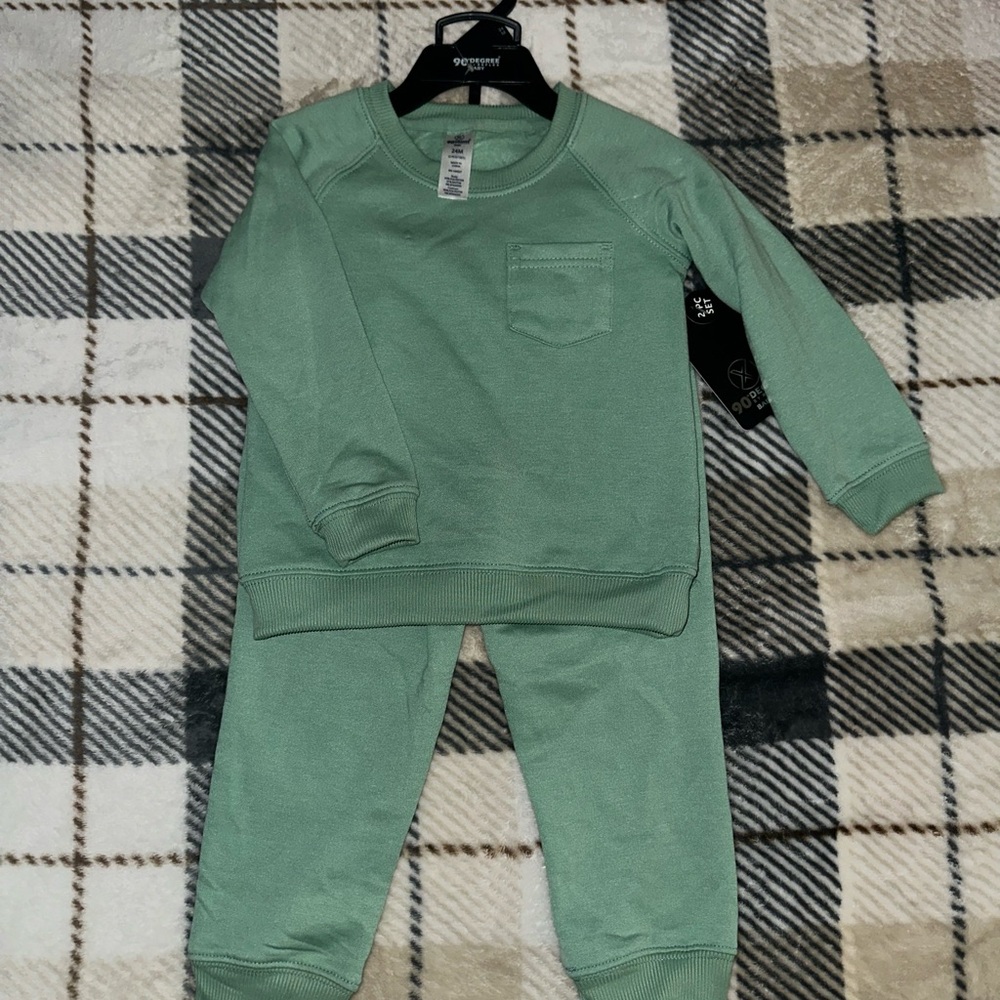 90 Degree By Reflex Kids Pajama Set in Mint Green